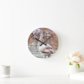 Exotic Flamingo Runde Wanduhr (Zuhause)