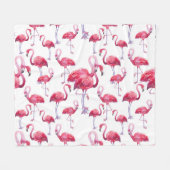 Exotic Flamingo Wassercolor Bird Fleecedecke (Vorderseite (Horizontal))