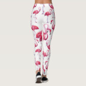 Exotic Flamingo Wassercolor Bird Leggings (Rückseite)