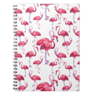 Exotic Flamingo Wassercolor Bird Notizblock