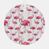 Exotic Flamingo Wassercolor Bird Ornament Aus Glas (Rückseite)