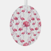 Exotic Flamingo Wassercolor Bird Ornament Aus Glas (Vorderseite Rechts)