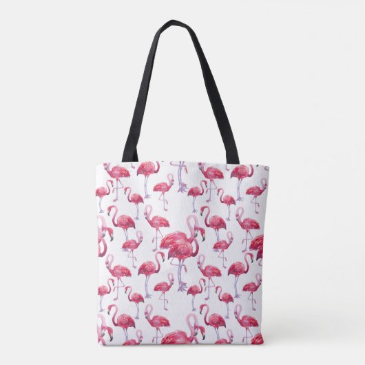 Exotic Flamingo Wassercolor Bird Tasche (Rückseite)