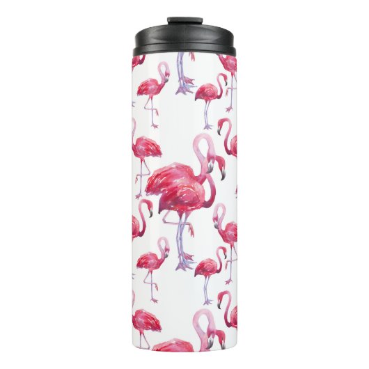 Exotic Flamingo Wassercolor Bird Thermosbecher (Vorderseite)