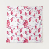 Exotic Flamingo Wassercolor Bird Wandteppich (Vorderseite (Horizontal))