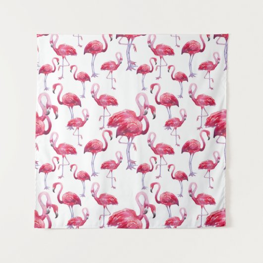 Exotic Flamingo Wassercolor Bird Wandteppich (Vorderseite)