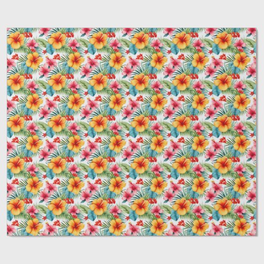 Exotic Floral Hawaiian Geschenkpapier (Flach)