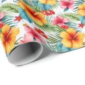 Exotic Floral Hawaiian Geschenkpapier (Rolleneckpunkt)