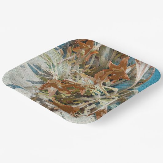 Exotic Floral Pappteller (Gewinkelt)