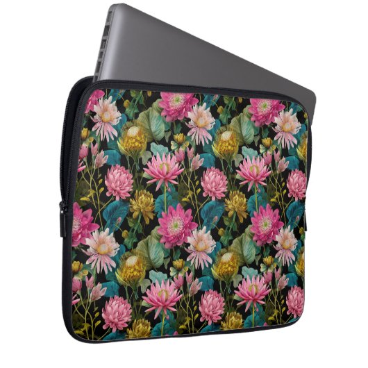 Exotic Floral Pattern BOHO Chic Tropical Leaves  Laptopschutzhülle (Vorne Rechts)