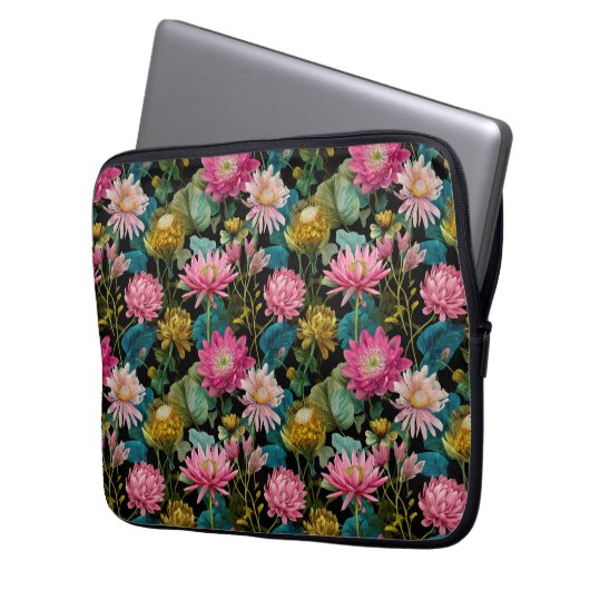 Exotic Floral Pattern BOHO Chic Tropical Leaves  Laptopschutzhülle (Vorderseite Links)