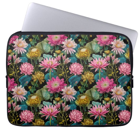 Exotic Floral Pattern BOHO Chic Tropical Leaves  Laptopschutzhülle (Vorderseite)