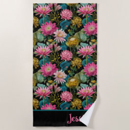 Exotic Floral Pattern Lush Tropical Foliage Name Strandtuch