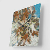 Exotic Floral Quadratische Wanduhr (Winkel)