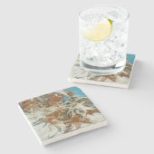 Exotic Floral Steinuntersetzer (Seitenansicht)