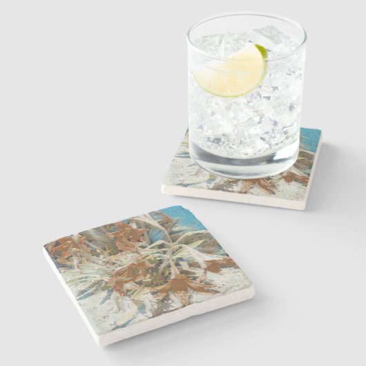 Exotic Floral Steinuntersetzer (Seitenansicht)