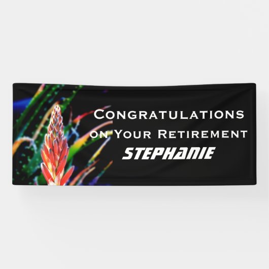 Exotic Flower Aloe, Name, JUMBO Retirement Banner (Horizontal)