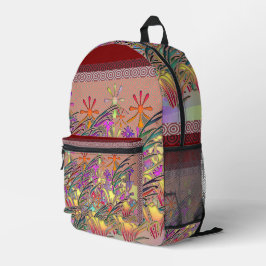 Exotic Flower Garden Gym School Travel Bedruckter Rucksack