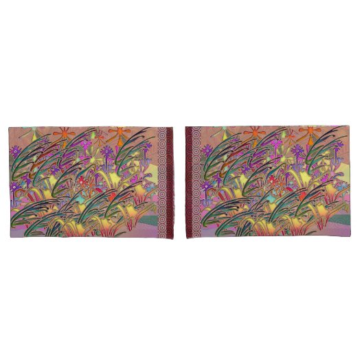 Exotic Flower Garden Pair Standard Kissenbezug (Vorderseite-Set)