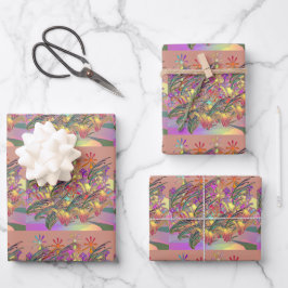 Exotic Flower Garden Repeat Gift Geschenkpapier Set