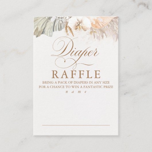 Exotic Foliage Baby Showdiaper Raffle Ticket Begleitkarte (Vorderseite)