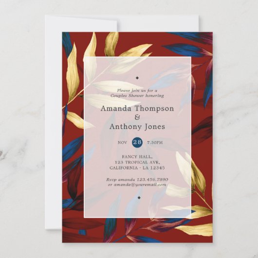 Exotic Forest Couples Dusche Einladung (Vorderseite)