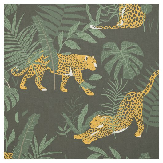 Exotic Forest Leopard Imitate Camouflage Dunkelgrü Stoff (Muster)