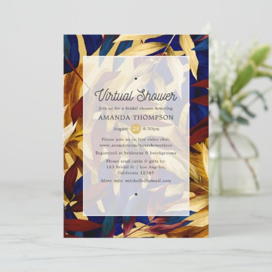 Exotic Forest Virtual Brautparty Einladung (Stehend Vorderseite)