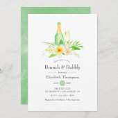 Exotic Frangipani Brunch und Bubbly Brautparty Einladung (Vorne/Hinten)