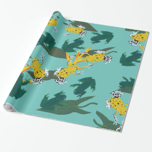 Exotic Frogs Muster Geschenkpapier