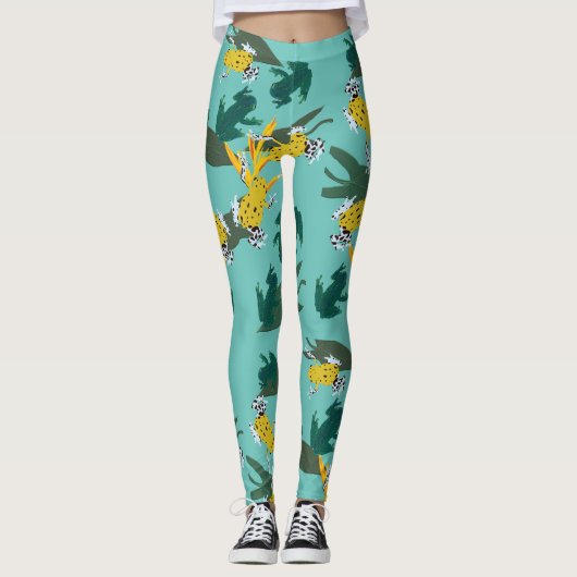 Exotic Frogs Muster Leggings (Vorderseite)