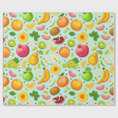 Exotic Frucht Pattern Wrapping Paper Geschenkpapier (Flach)