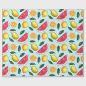 Exotic Frucht Pattern Wrapping Paper Geschenkpapier (Flach)