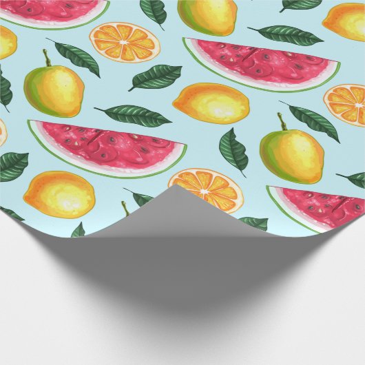 Exotic Frucht Pattern Wrapping Paper Geschenkpapier (Ecke)