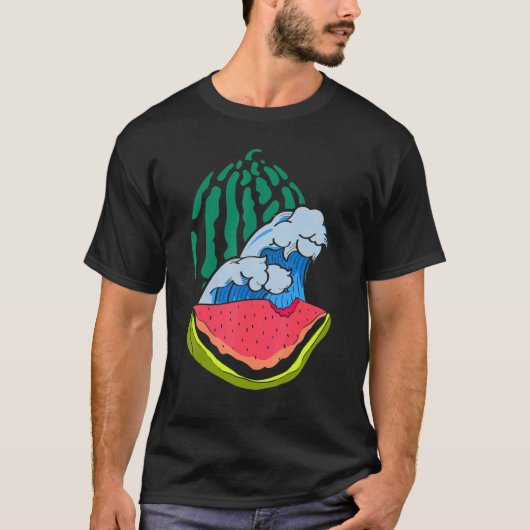 Exotic Frucht Tropical Summer Vacacation Waves T-Shirt (Vorderseite)