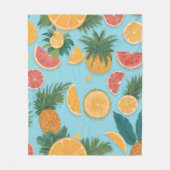 Exotic Fruit Blumenmuster. Fleecedecke (Vorderseite)