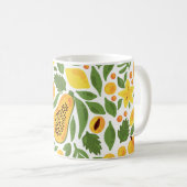 Exotic Fruits Ensemble: Papaya, Lemon, Mango Kaffeetasse (VorderseiteRechts)