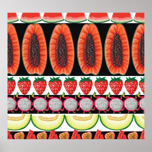 Exotic Fruits Trendy Seamless Muster Poster (Vorne)