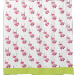 Exotic Fuchsias auf einem Duschvorhang