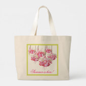 Exotic Fuchsias auf einer Jumbo-Tasche Jumbo Stoffbeutel (Rückseite)