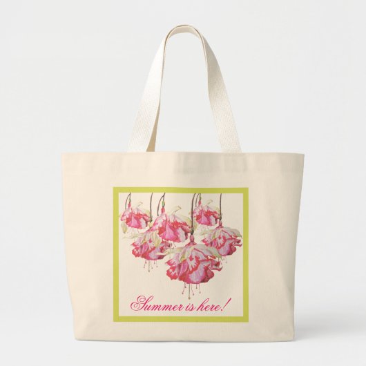 Exotic Fuchsias auf einer Jumbo-Tasche Jumbo Stoffbeutel (Vorne)