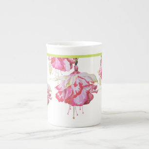 Exotic Fuchsias auf einer Knochen-China-Tasse Porzellantasse