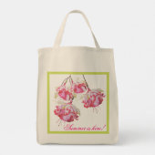 Exotic Fuchsias auf einer Tasche (Rückseite)