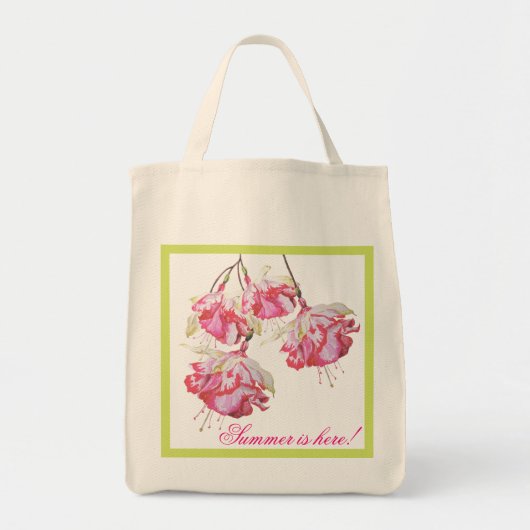 Exotic Fuchsias auf einer Tasche (Vorne)