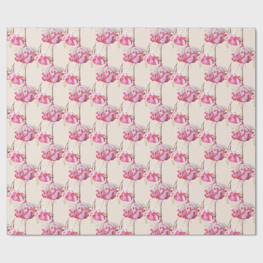 Exotic Fuchsias auf Wrapping Paper Geschenkpapier (Flach)
