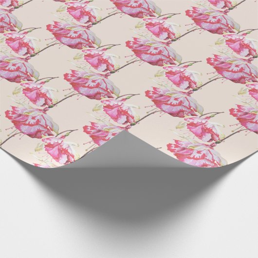 Exotic Fuchsias auf Wrapping Paper Geschenkpapier (Ecke)