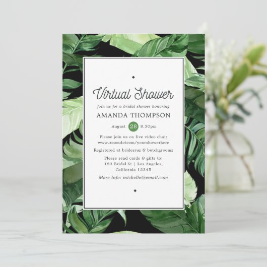 Exotic Geometric Forest Virtual Brautparty Einladung (Stehend Vorderseite)