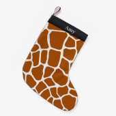 Exotic Giraffe Spots Personalisierte Tierdrucke Kleiner Weihnachtsstrumpf (Vorderansicht (hängend))