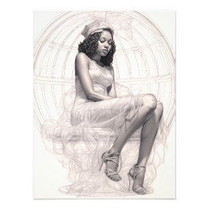 Exotic Girl auf einem Sofa Fotodruck