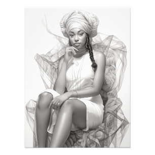 Exotic Girl auf einem Sofa Fotodruck